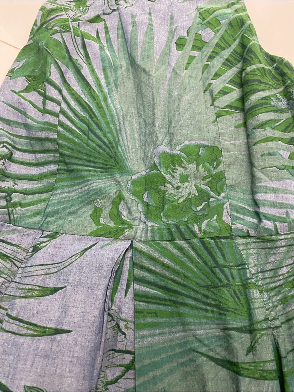GAP Girls Green and blue Palm Leaf print Sleeveless Casual Dress